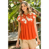 Cora-Babydoll Embroidered Top