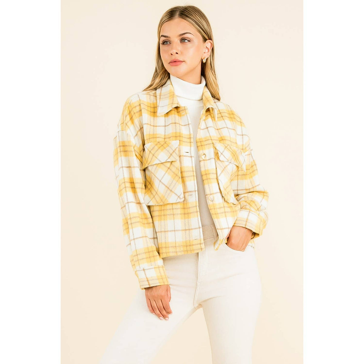 KAYLA - Plaid Button Up Jacket