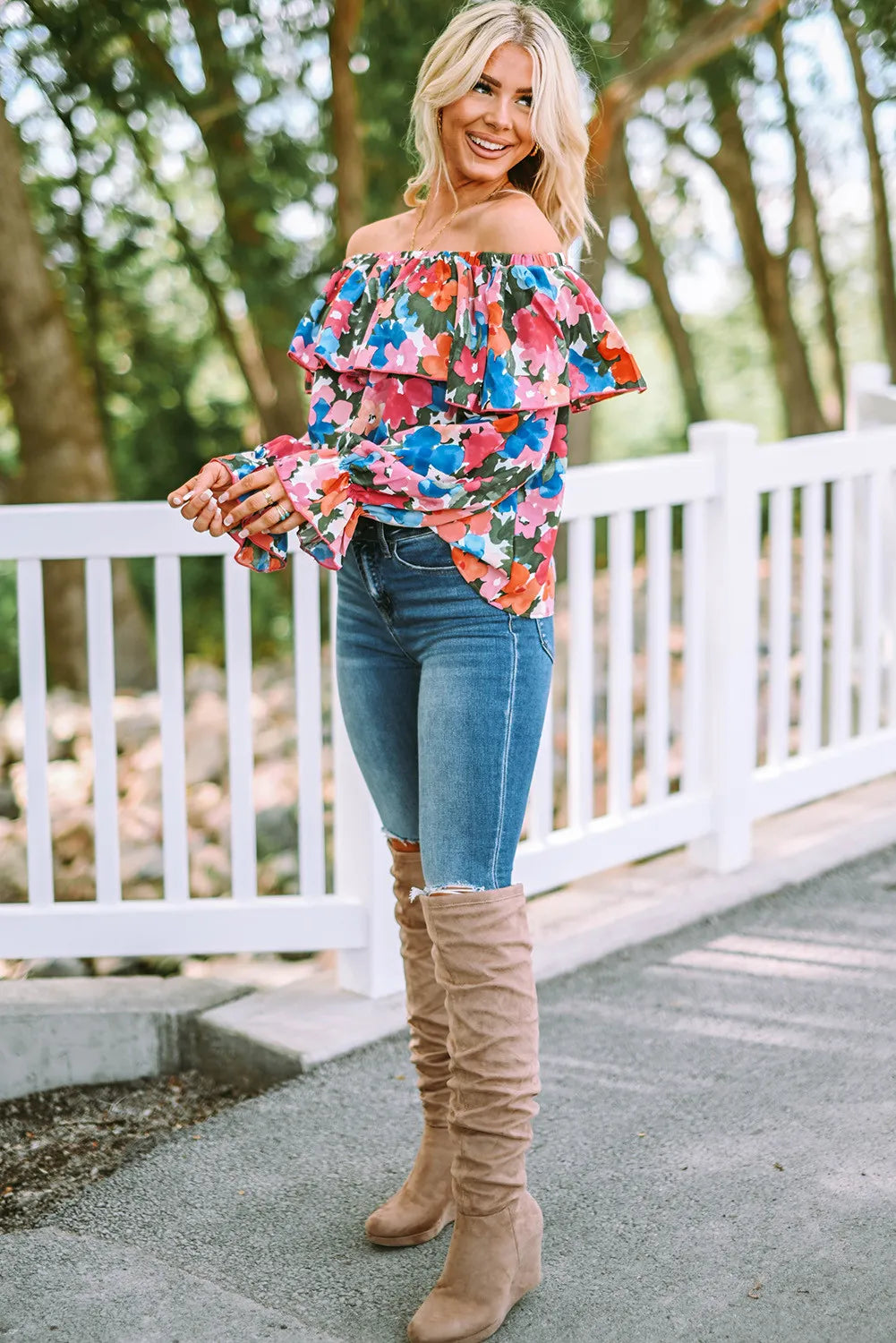Jasmine - Floral Off Shoulder Blouse
