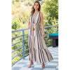 Lonnie-Stripe Tassel Tie Maxi Dress