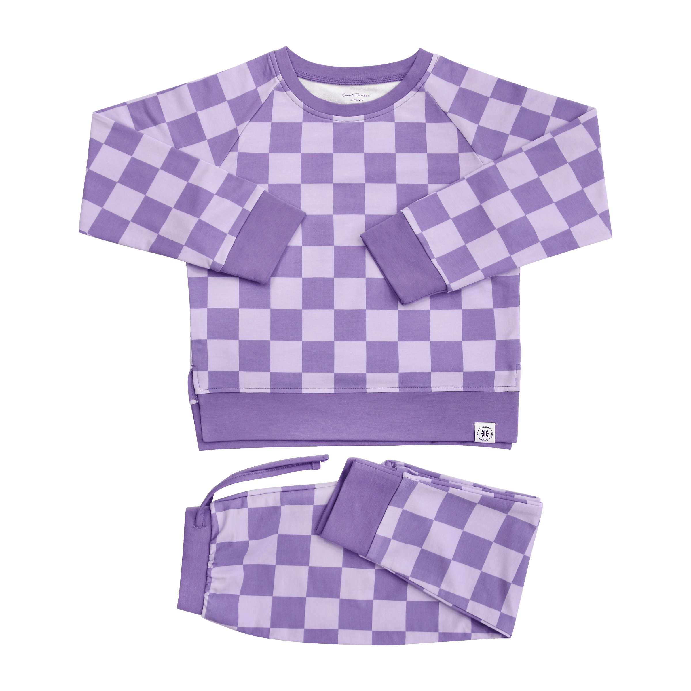 Checker Purple Haze Crew Neck Jogger Set