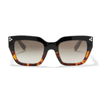 Brighton square sunglasses with black to tortoise gradient frame and silver-tone stud accents