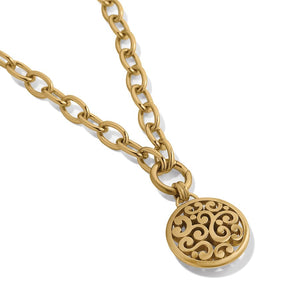 Gold Contempo Medallion Charm Necklace