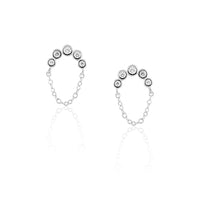 Crescent Chain CZ Studs