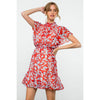 Rowena-Flutter Sleeve Print Dress