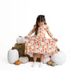 Pumpkin Patch Fall Kids Ruffle Long Sleeve Twirl Dress