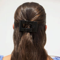 Jet Black | Small | Flat Rectangle Hair Clip