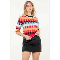 Michelle - Short Sleeve Textured Knit Top