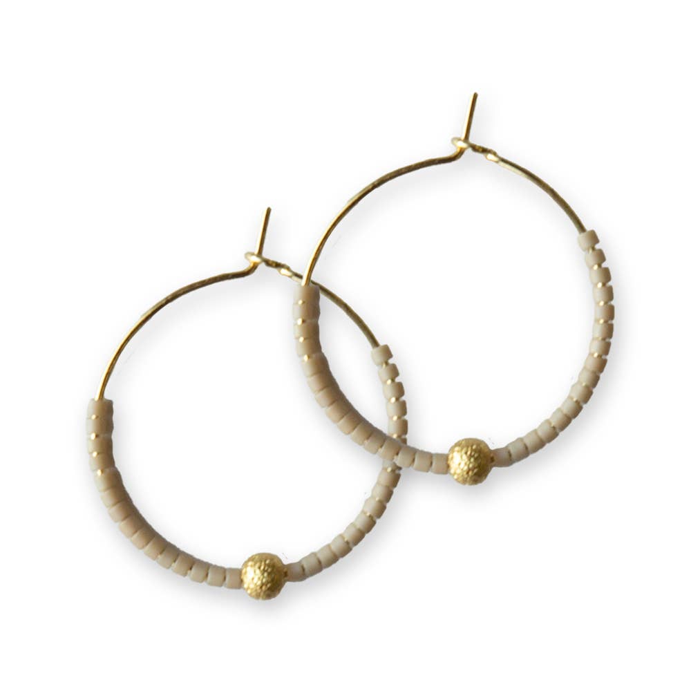 Sprinkles Hoop Earrings-Latte/Gold