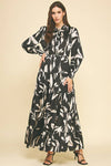Demi- Print Button Down Maxi Dress