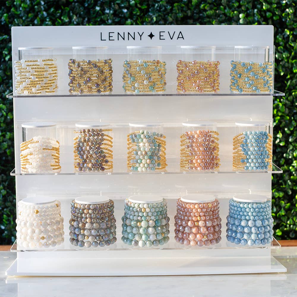 Gilded Gold Beaded Bracelets-Row, Sunstone