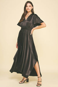 LEYVA - CHIFFON SLIT DETAILED MAXI DRESS