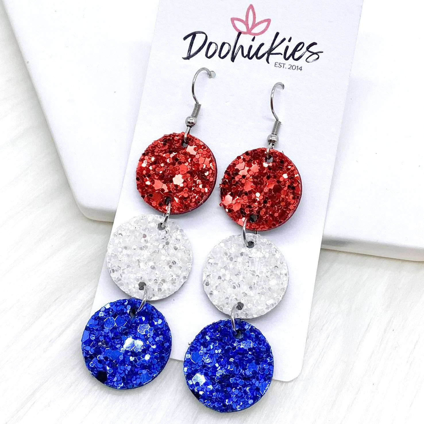 Chunky Glitter Patriotic Triple cork