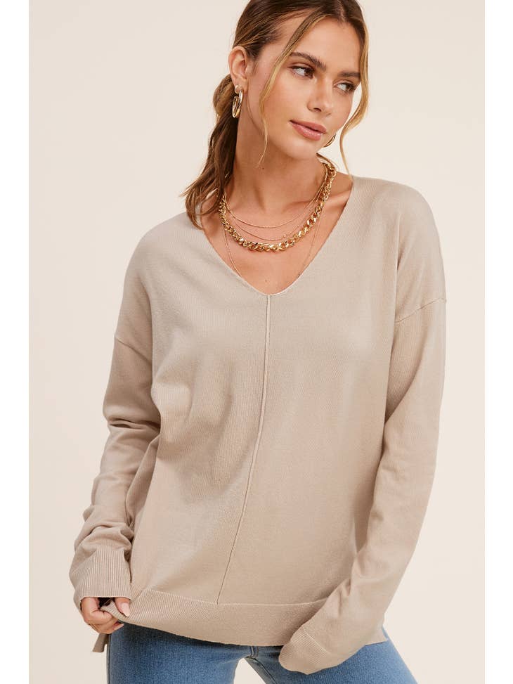 Pull Col V Hailey BEIGE 