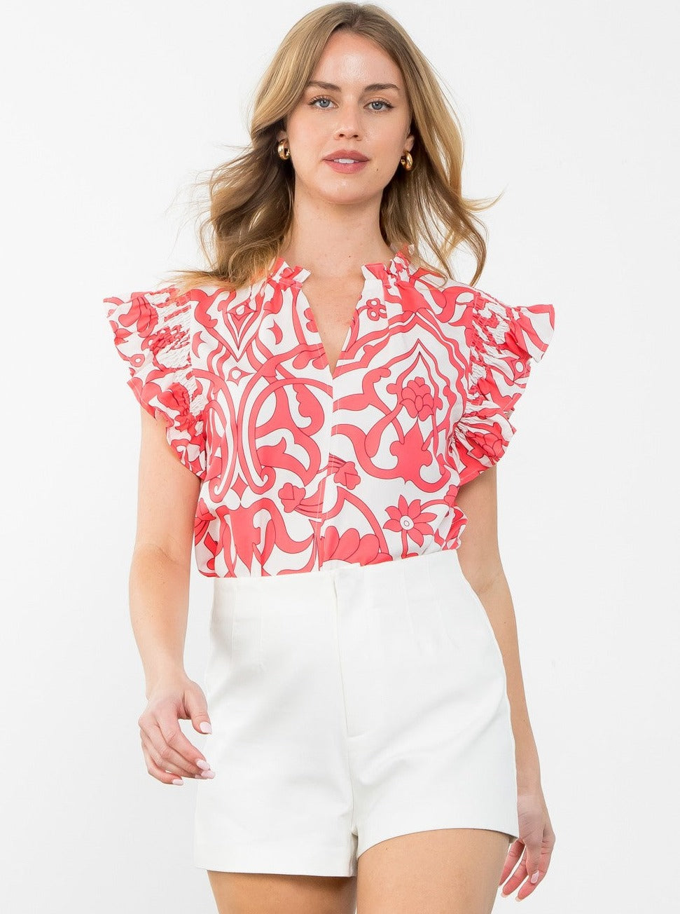 The Madelyn Top/Coral