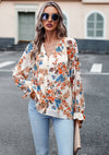 Floral Button Down Long Sleeve Blouse