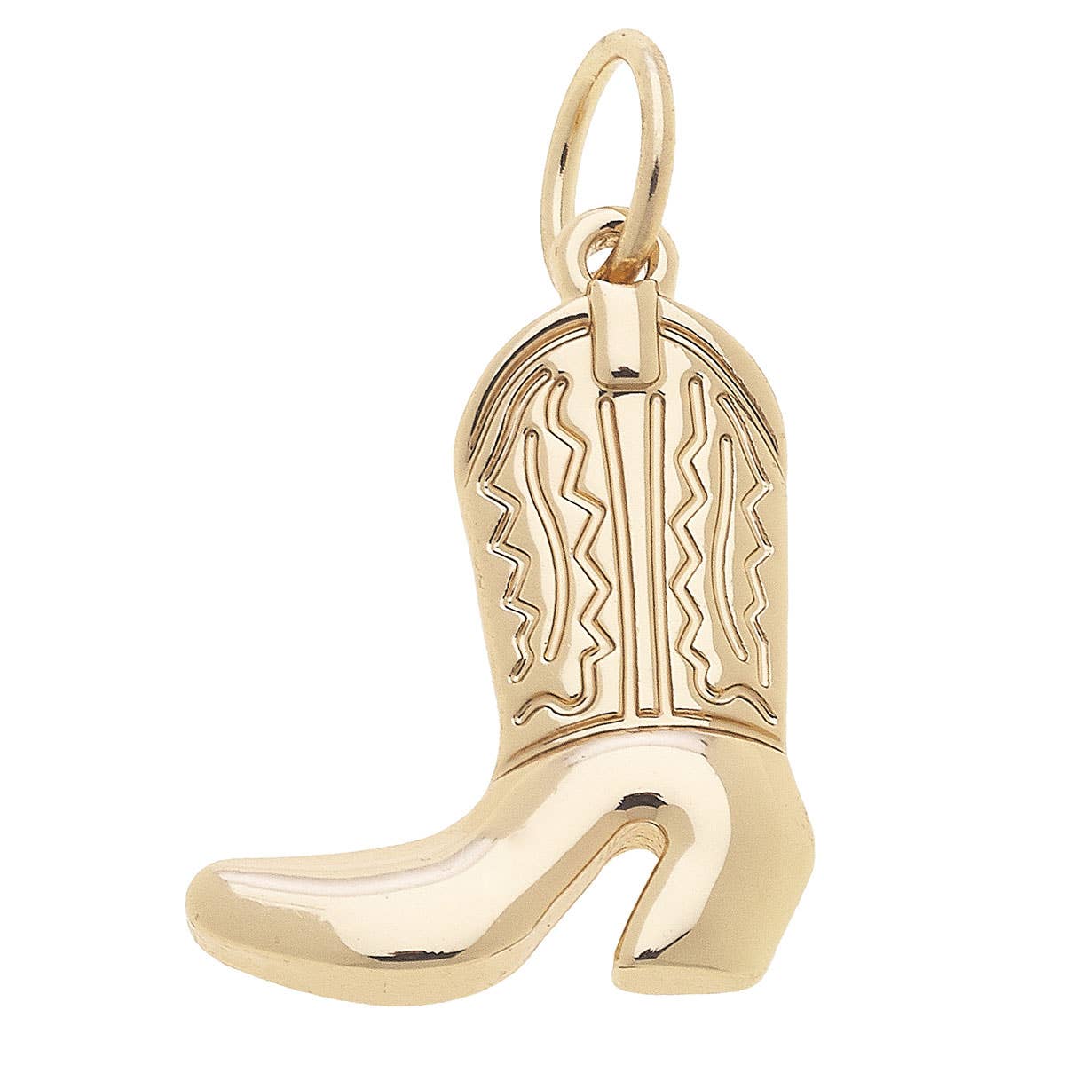 Cowboy Boot Charm in Shiny Gold