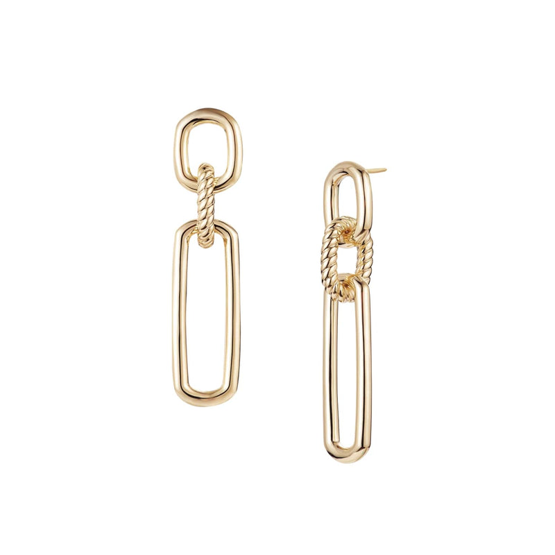 She's Spicy Link Statement Earrings in Gold: Gold
