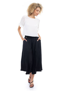 Pleated Ruffle Sleeve Blouse