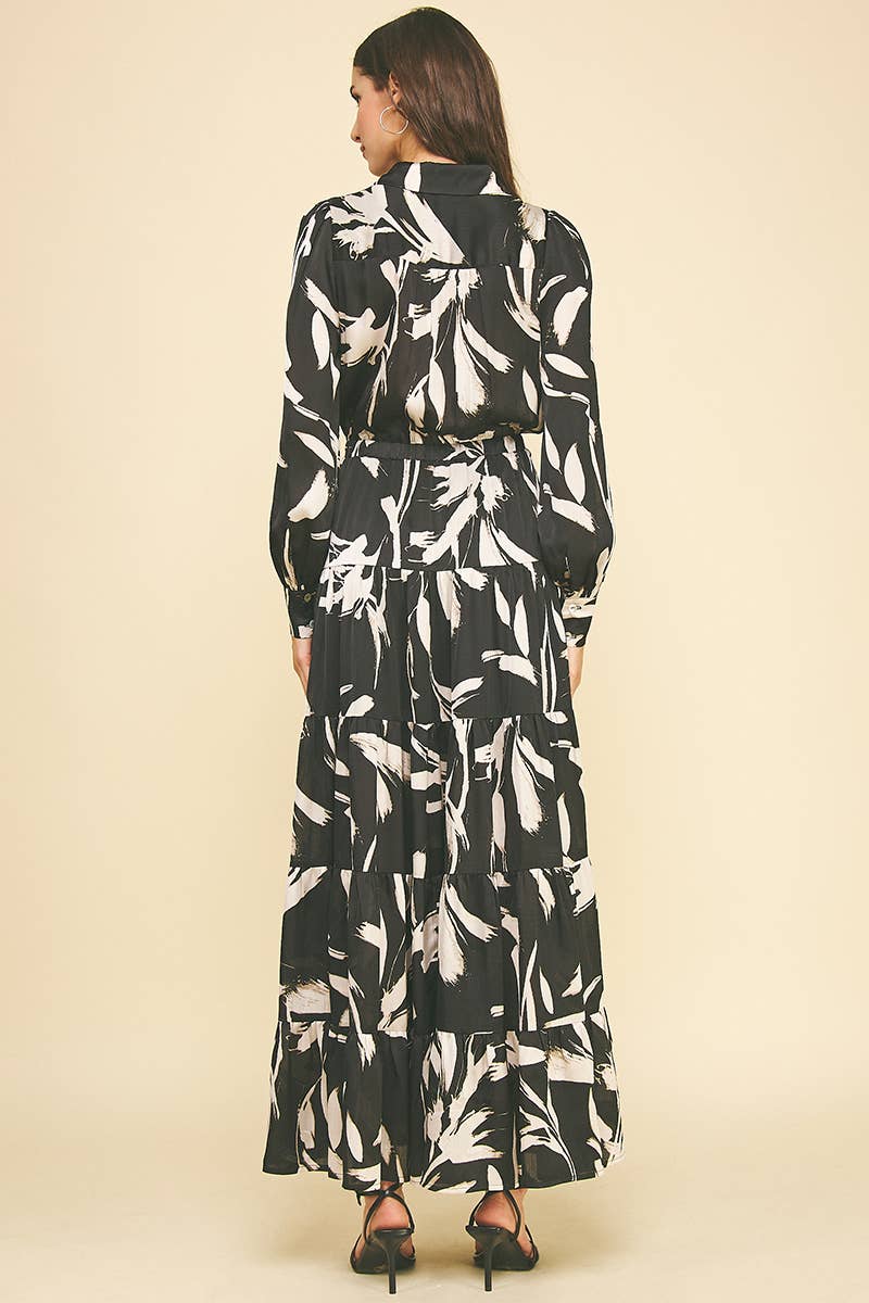 Demi- Print Button Down Maxi Dress