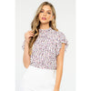 Jordan - Purple Prints Flutter Sleeve Print Top