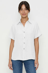 Minimalist Drop Shoulder Button Up Blouse