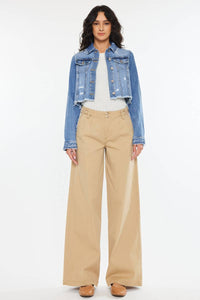 Shelby-Crop Fray Hem Jacket
