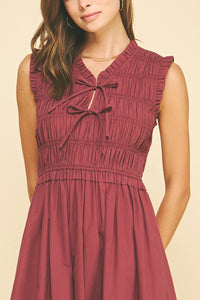 Georgina Front Tie Smocking Dress