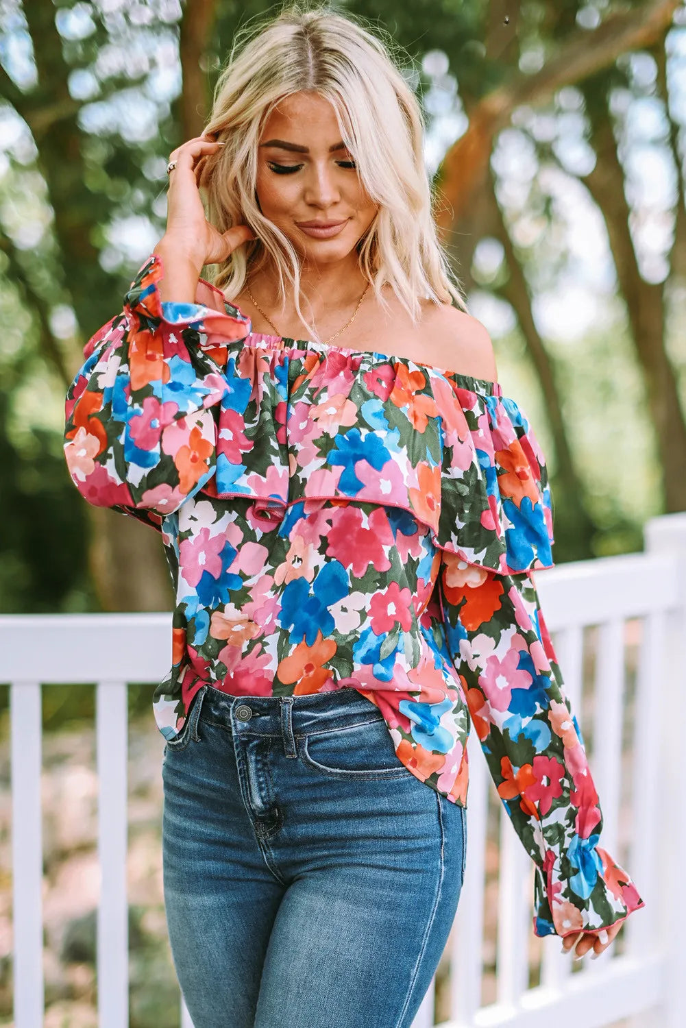 Jasmine - Floral Off Shoulder Blouse