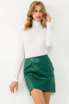 Green Leather Skirt