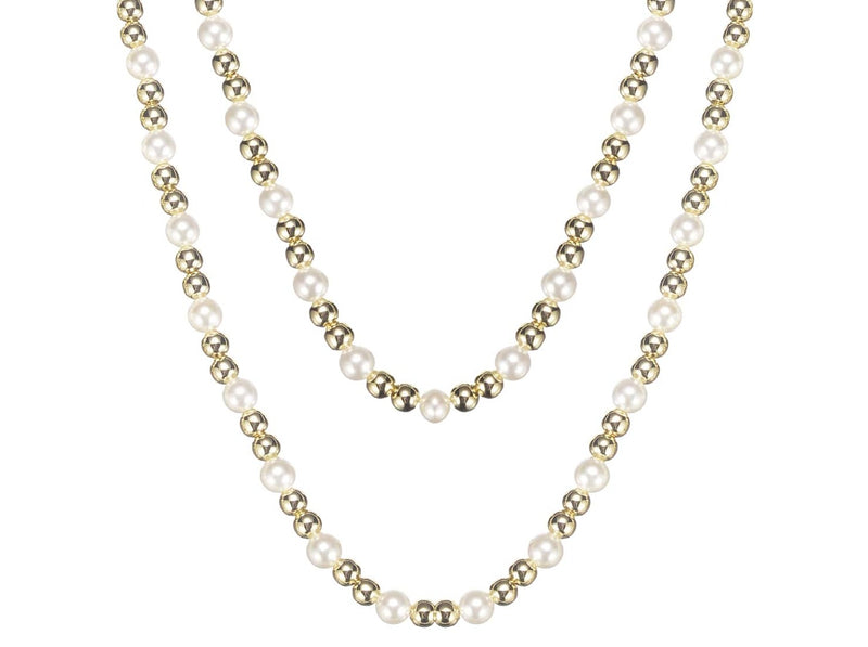 Collar con cuentas de perlas adornadas en oro: Oro