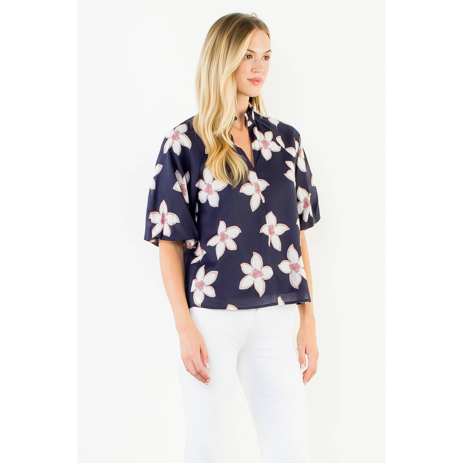 Melody - Flower Puff Sleeve Top