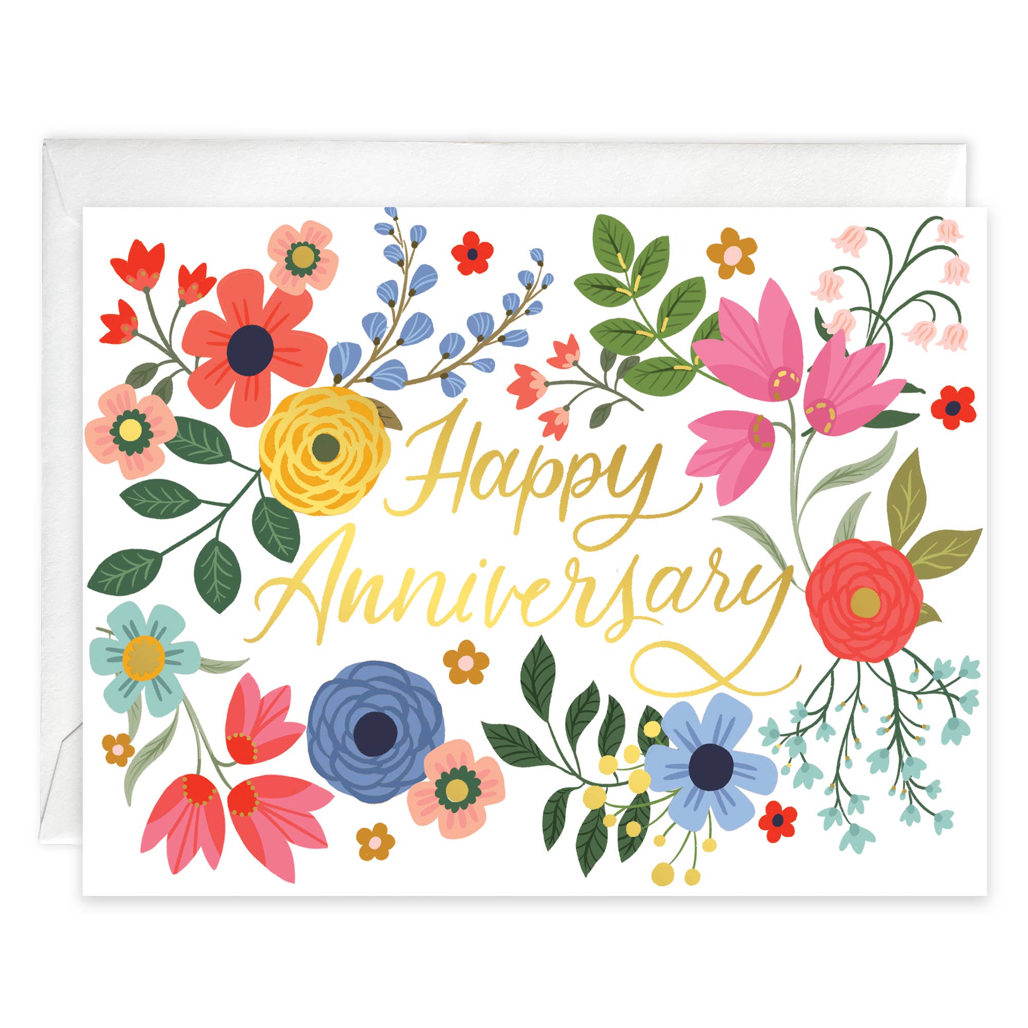 Anniversary Greeting Card - Summer Flowers