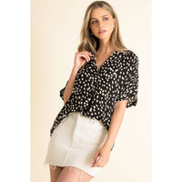 Mary - Collared Print Blouse