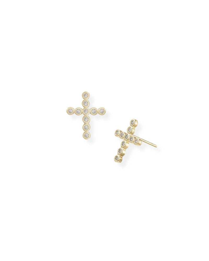 Legacy Cross Stud Earrings in Gold