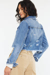 Shelby-Crop Fray Hem Jacket