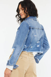 Shelby-Crop Fray Hem Jacket