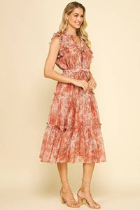 Janette- Floral Tiered Midi Dress