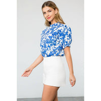 Adelle - Flower Puff Sleeve Top
