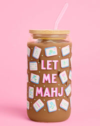 Mahjong Tumbler | glass cup, game night, tile print
