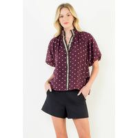 Melina - Polka Dot Puff Sleeve Top