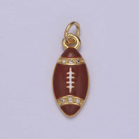 Mini Gold Football Charm for Bracelet or Necklace