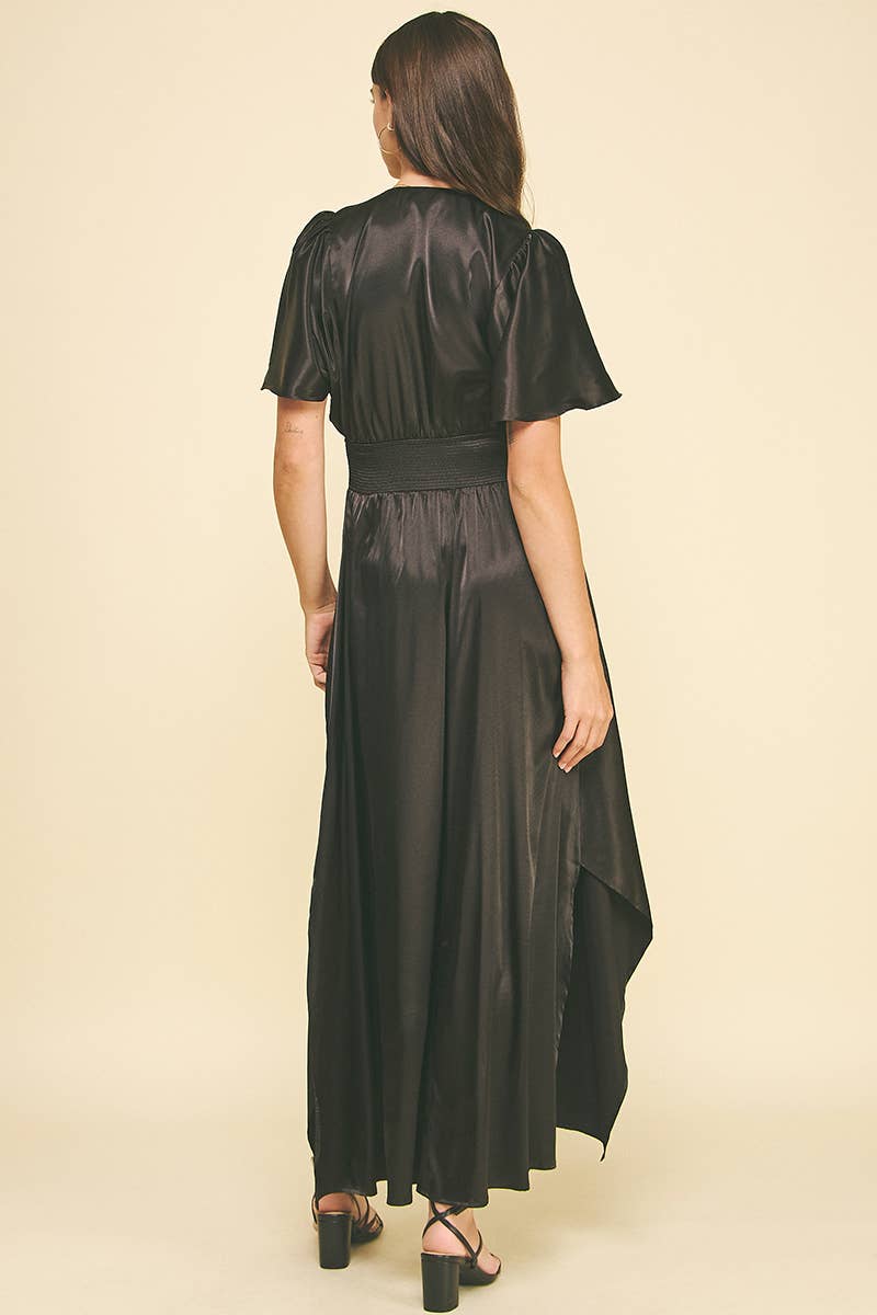 LEYVA - CHIFFON SLIT DETAILED MAXI DRESS