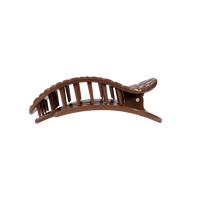 Brown Crocodile | Medium | Flat Round Hair Clip