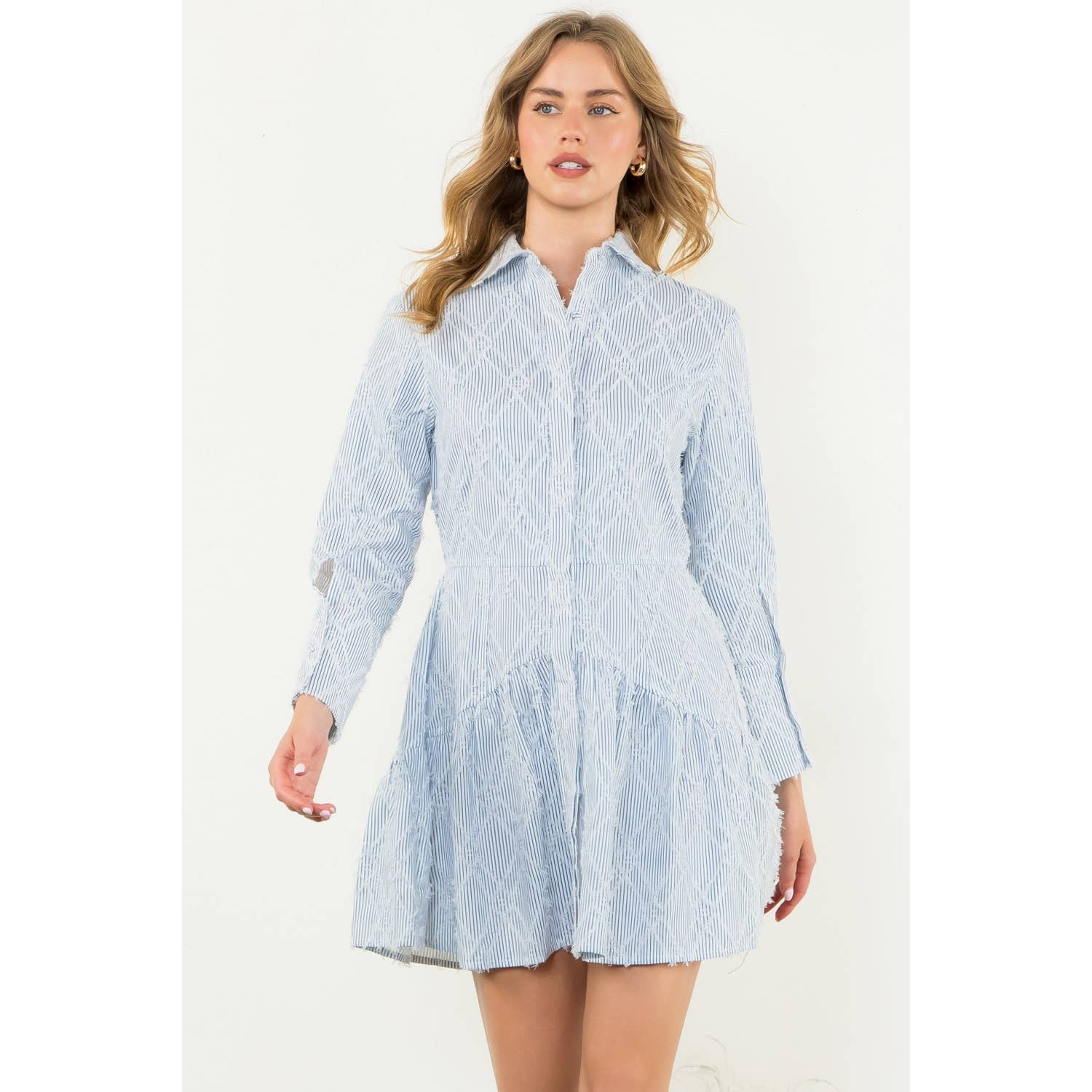 Berkley - Striped Fringe Detail Dress