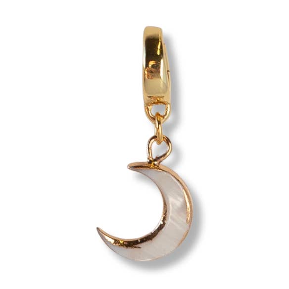 Moon Charm, Mother of Pearl, Charm Bar, Bag Charm