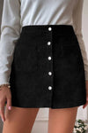 High Waist Corduroy Mini Skirt