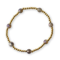 Gold Beaded Bracelets-Dot, Labradorite