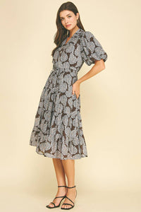 NINA - FLORAL BUTTON DOWN TIERED MIDI DRESS