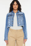 Shelby-Crop Fray Hem Jacket